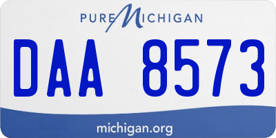 MI license plate DAA8573
