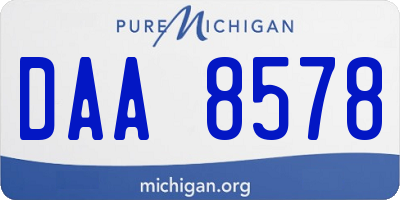 MI license plate DAA8578