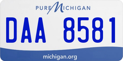 MI license plate DAA8581