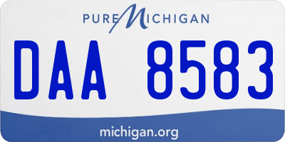 MI license plate DAA8583