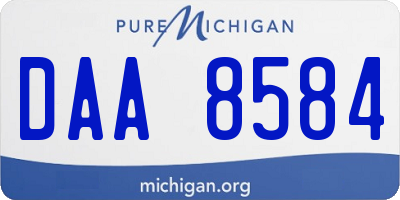 MI license plate DAA8584