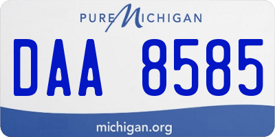 MI license plate DAA8585