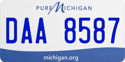 MI license plate DAA8587