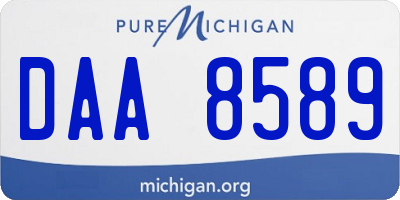 MI license plate DAA8589