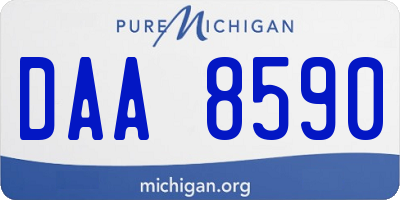 MI license plate DAA8590