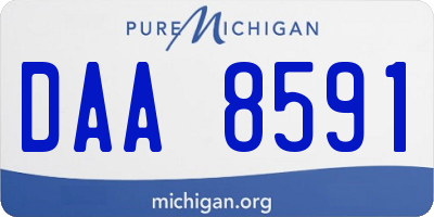 MI license plate DAA8591