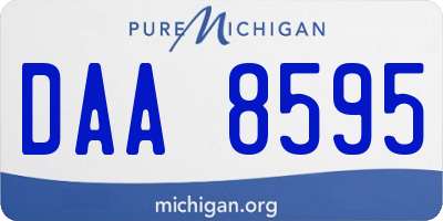 MI license plate DAA8595