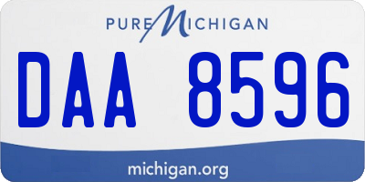 MI license plate DAA8596