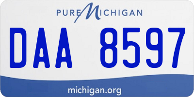 MI license plate DAA8597