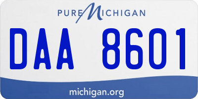 MI license plate DAA8601