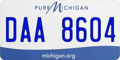 MI license plate DAA8604