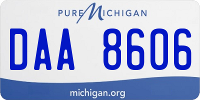 MI license plate DAA8606