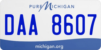 MI license plate DAA8607