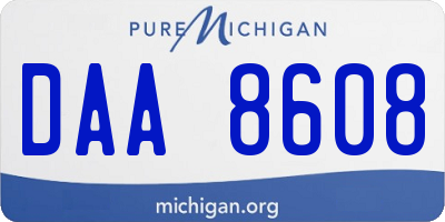 MI license plate DAA8608