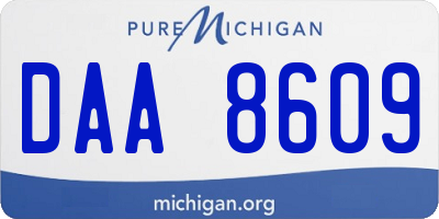 MI license plate DAA8609