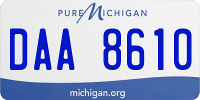 MI license plate DAA8610