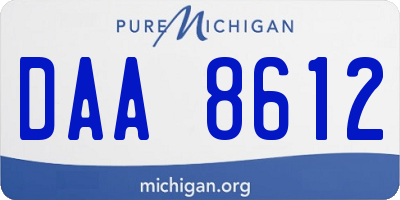 MI license plate DAA8612