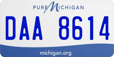 MI license plate DAA8614