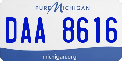 MI license plate DAA8616