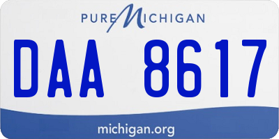 MI license plate DAA8617