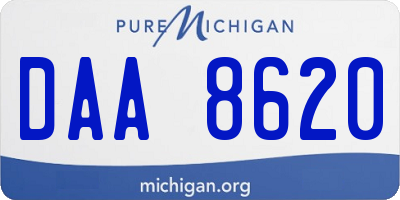 MI license plate DAA8620