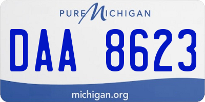 MI license plate DAA8623