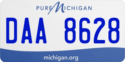 MI license plate DAA8628