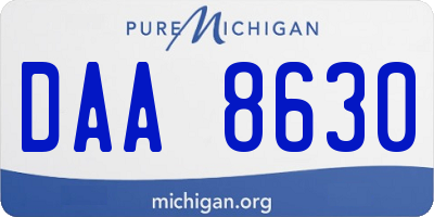 MI license plate DAA8630