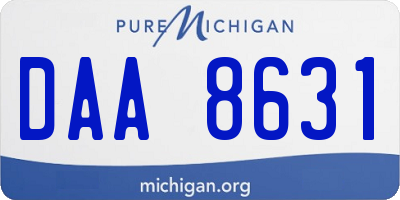 MI license plate DAA8631