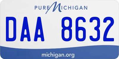 MI license plate DAA8632