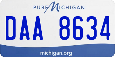 MI license plate DAA8634