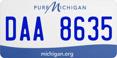 MI license plate DAA8635