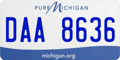 MI license plate DAA8636