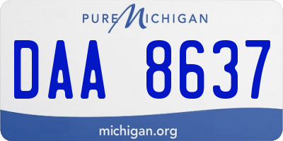 MI license plate DAA8637