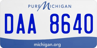 MI license plate DAA8640