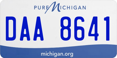 MI license plate DAA8641