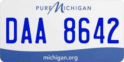 MI license plate DAA8642