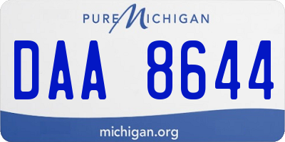 MI license plate DAA8644