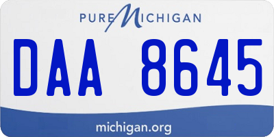 MI license plate DAA8645