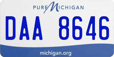 MI license plate DAA8646