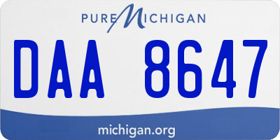 MI license plate DAA8647