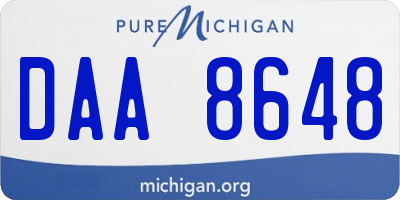 MI license plate DAA8648