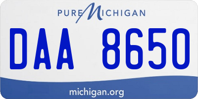 MI license plate DAA8650