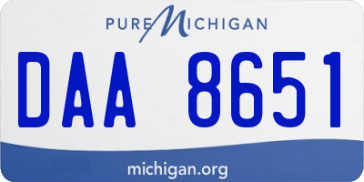 MI license plate DAA8651