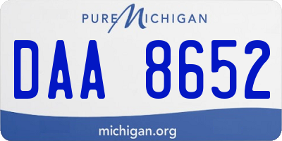 MI license plate DAA8652