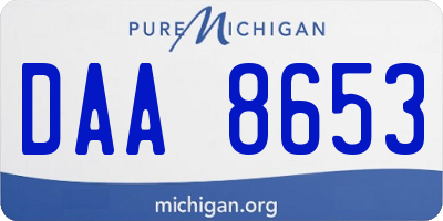 MI license plate DAA8653