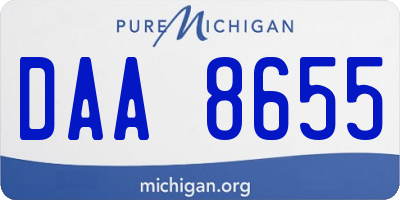 MI license plate DAA8655