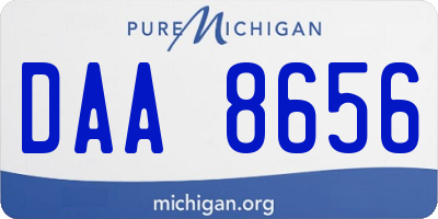 MI license plate DAA8656