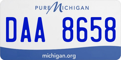 MI license plate DAA8658