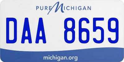 MI license plate DAA8659